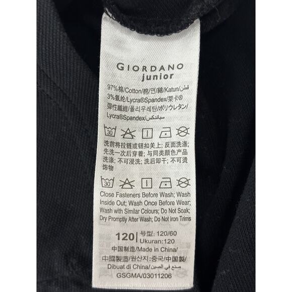 Giordano Junior Boys Black Short Sleeve Polo 120 cm Preppy 6-7 Years - Picture 4 of 7